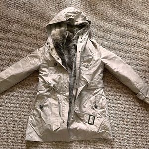 Marc Jacob Faux Fur Trench Coat Jacket Size S